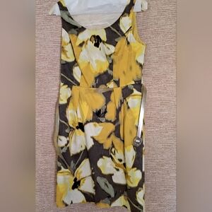 Eliza J Yellow and Gray Sleeveless Sheath Dress Size 14W